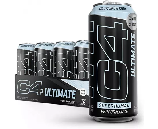 Cellucor C4 Ultimate Sugar Free Energy Drink Arctic Snow Cone Pack Of 12