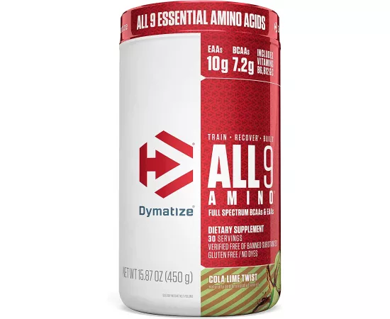 Dymatize All9 Amino, 7.2g of BCAAs, Cola Lime Twist, 30 Servings