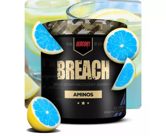 Redcon1 - Breach Aminos Powder Blue Lemonade 12.16 Oz 30 Servings