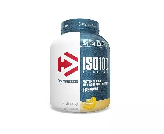 Dymatize, ISO100 Hydrolyzed, 100% Whey Protein Isolate, Smooth Banana, 5 lbs (2.3 kg)