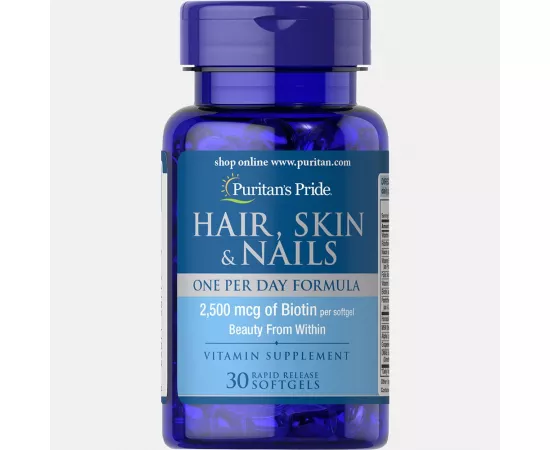 Puritan's Pride Hair Skin & Nails One Per Day Formula Softgels 30's