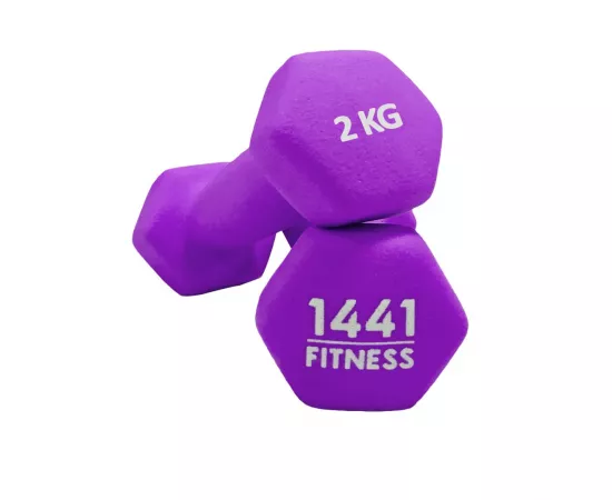 1441 Fitness Neoprene Hex Dumbbells 2 kg Sold in Pair (2 Pcs)