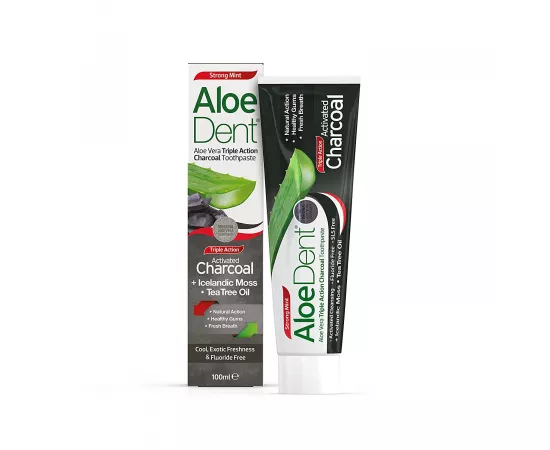 Optima Health AloeDent Triple Action Active Charcoal Toothpaste 100 ml
