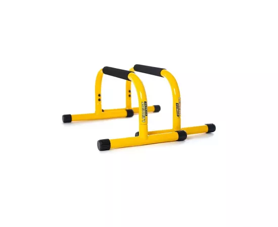 Lebert Fitness Parallettes Push Up Dip Stand (12''H x 25''L x 16''W) S - Yellow