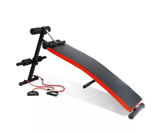 1441 Fitness Adjustable Curved Sit Up Ab Bench with Leg Support