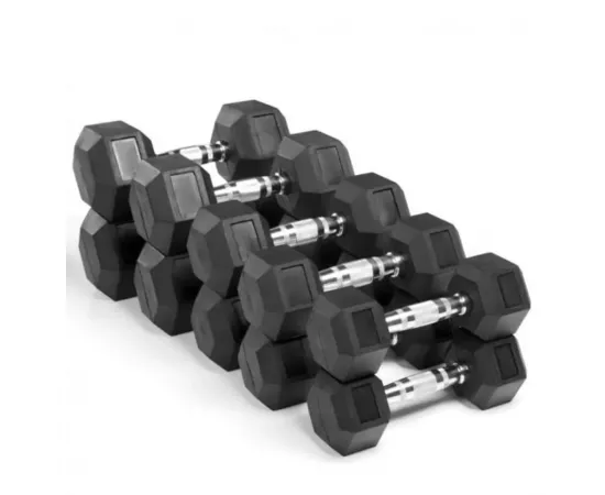 1441 Fitness Rubber Hex Dumbbells - 20 lbs