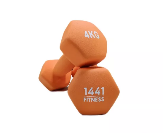 1441 Fitness Neoprene Hex Dumbbells 4 kg Sold in Pair (2 Pcs)