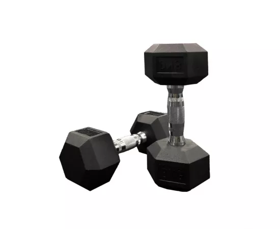 1441 Fitness Rubber Hex Dumbbells - 50 lbs