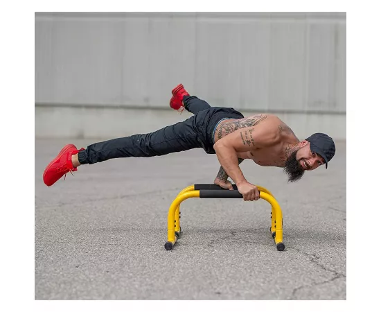 Lebert Fitness Parallettes Push Up Dip Stand (12''H x 25''L x 16''W) S - Black
