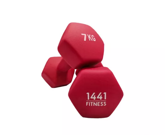 1441 Fitness Neoprene Hex Dumbbells 7 kg Sold in Pair (2 Pcs)