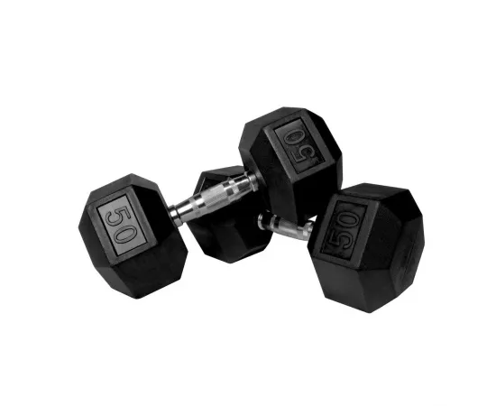 1441 Fitness Rubber Hex Dumbbells - 50 lbs