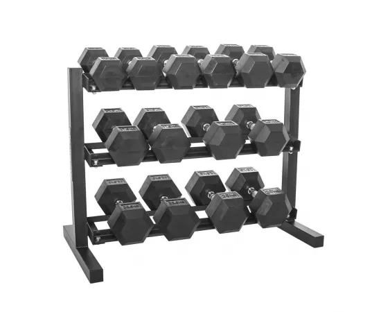 Combo Offer - Hex Dumbbell Set 2.5 Kg to 20 Kg with Dumbbell Rack and Adjustable Bench