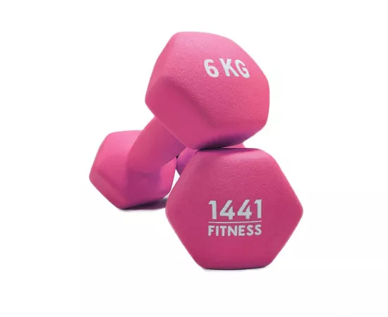 1441 Fitness Neoprene Hex Dumbbells 6 kg Sold in Pair (2 Pcs)