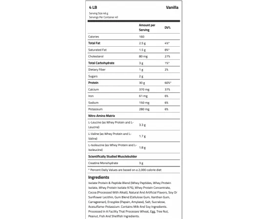 Muscletech Nitro Tech Whey Protein Vanilla 4lbs (1.81 kg)