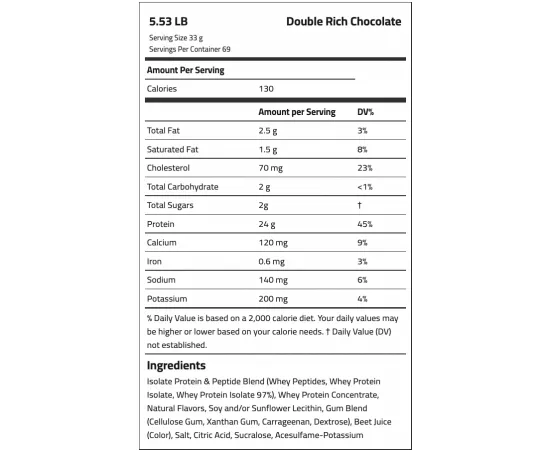  نيترو تيك واي الذهبي الشوكولاتة المضاعفة الغنية من ماسل تيك  5.03 رطل (2.28 كيلو جرام)