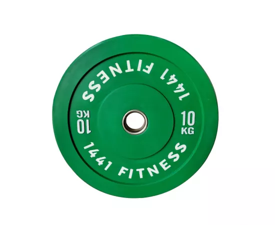 1441 Fitness 7 Ft Olympic Barbell and Color Bumper Plate Set - 120 Kg