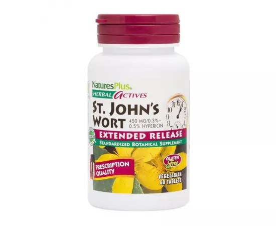 Natures Plus Herbal Actives St. Johns Wort 450 mg Hypericin 60's
