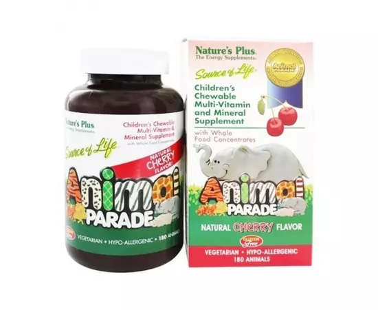 Natures Plus Animal Parade Children Chewable Multivitamins & Minerals Cherry Tablets 180's