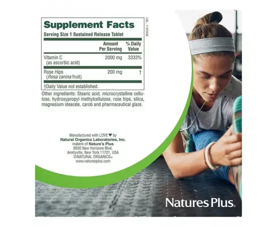 Natures Plus Ultra C Sustained Release With Rosehips 2000 mg Tablets 90's
