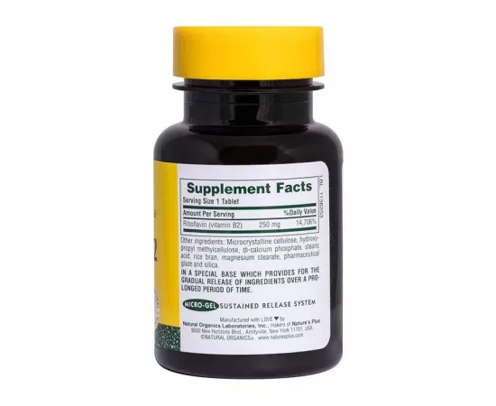 Natures Plus Vitamin B2 250mg Sustained Release 60's