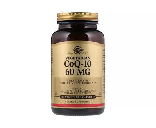  كبسولات CoQ-10 النباتية بتركيز 60 مللي جرام من سولجار 180
