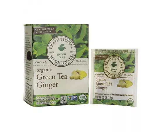 Traditional Medicinals Green Tea With Ginger 16 Tea Bags