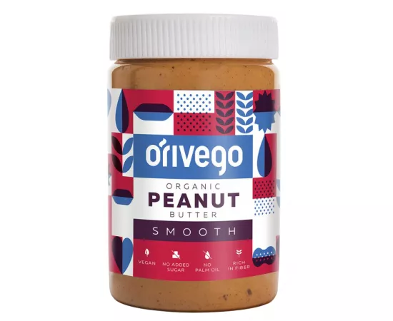 Orivego Smooth Organic Peanut Butter 190g