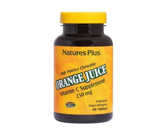 Natures Plus Orange Juice C 250 mg Chewable Vitamin C Tablets 90's