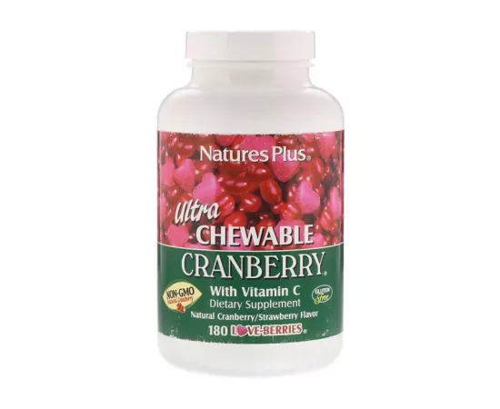 Natures Plus Ultra Cranberry Chewable Love Berries Vitamin C Tablets 180's