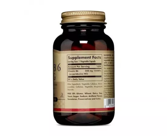 Solgar Vitamin B6 250 mg Vegetable Capsules 100's