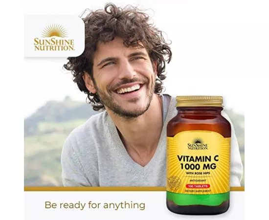 Sunshine Nutrition Vitamin C 1000 mg With Rosehips 100 Tablets