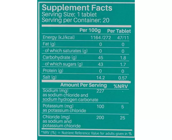 Sunshine Nutrition Electrolyte Orange Flavor 20 Tablets