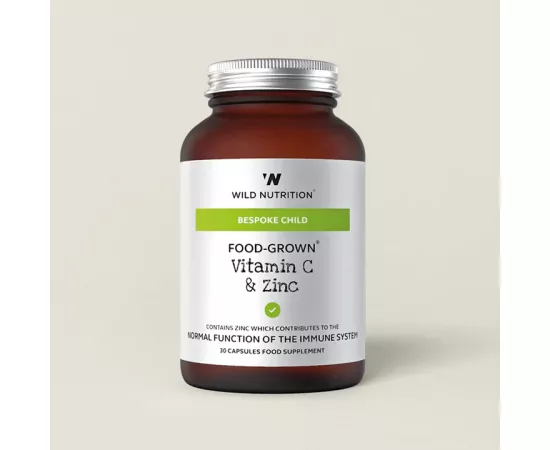 Wild Nutrition Food-Grown Vitamin C & Zinc Capsules 30's
