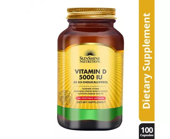 Sunshine Nutrition Vitamin D3 5000 IU Vegetable Capsules 100's