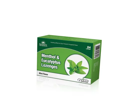 Sunshine Nutrition Menthol & Eucalyptus Lozenges Mint Flavor 24's