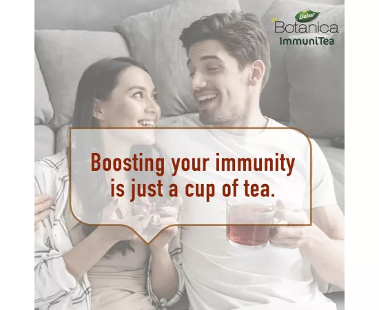 Dabur Botanica ImmuniTea | 10 Ingredients | Boosts Immunity | Ashwagandha | Turmeric | Ginkgo Biloba | Amla | Ginger | Ginseng | Herbal Tea | 20 Bags
