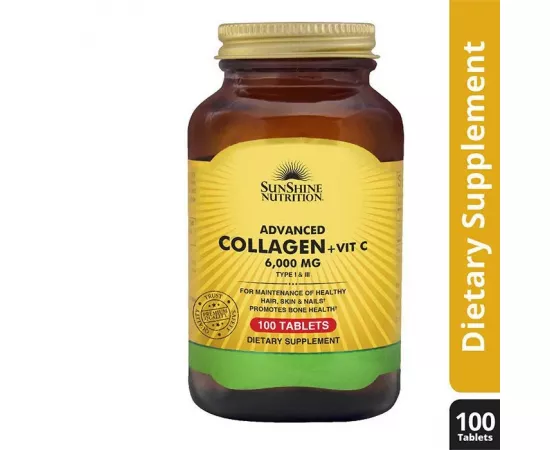 Sunshine Nutrition Advanced Collagen + Vitamin C Tablets 100's