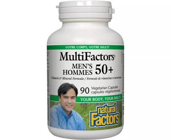 Natural Factors MultiFactors Men’s Hommes 50+, 90 Veggie Capsules