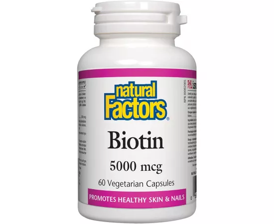 Natural Factors Biotin 5000mcg 60 Veggie Capsules