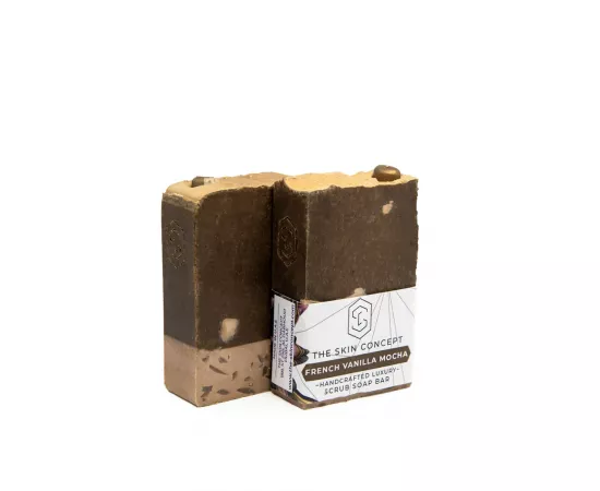 The Skin Concept Handmade Premium Coffee Scrub - French Vanilla Mocha - Soap Bar