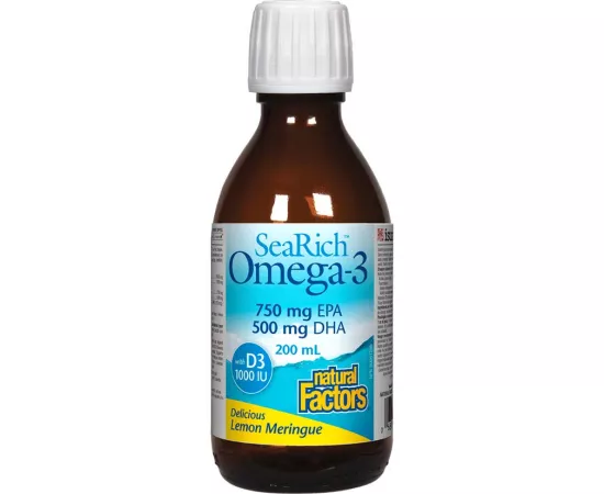 Natural Factors Searich Omega-3 Lemon Meringue EPA 750 mg DHA 500 mg 500 ML