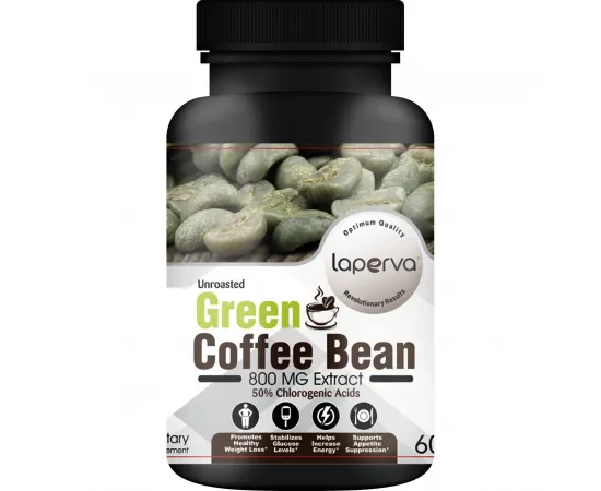 Laperva Green Coffee Bean 800 mg Extract 60 Veggie Capsules