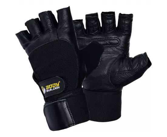 Body Builder Wrist Support Gloves Black Color 'L' Size