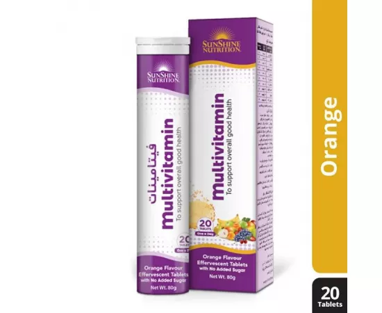 Sunshine Nutrition Multivitamin Effervescent Tablets Orange Flavor 20's