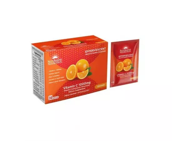 مسحوق فيتامين سي - الفيتامينات المتعددة -البرتقال بتركيز 1000 مللي جرام من صن شاين نيوتريشين 