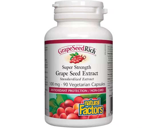 Natural Factors Grape Seed Extract 100mg 90 Veggie Capsules