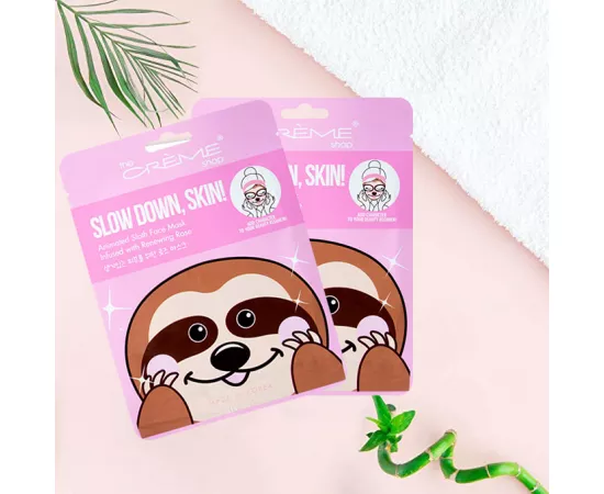 The Crème Shop Slow Down Skin Animated Sloth Face Mask Renewing Rose