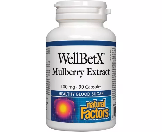 Natural Factors Wellbetx Mulberry Extract 100 mg 90 Capsules