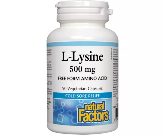 Natural Factors L-lysine 500mg 90 Veggie Capsules