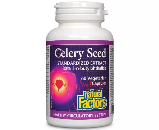 Natural Factors Celery Seed Standardized Extract 60 Veggie Capsules